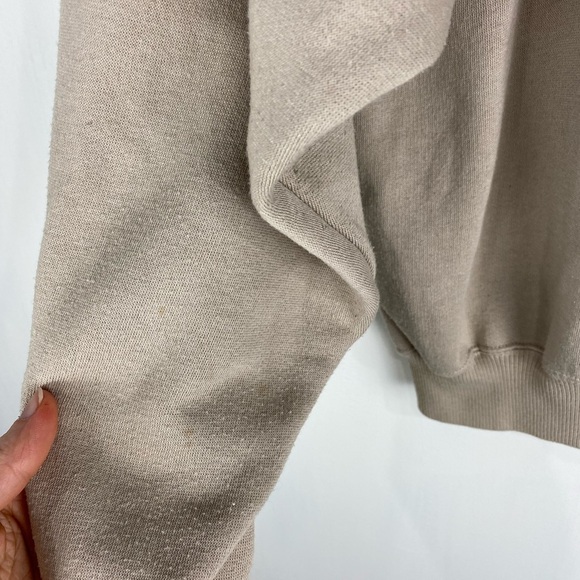 Mark Elliot: Vintage Mixed Media Leather Crewneck Pullover Sweatshirt Size Small - Picture 6 of 7